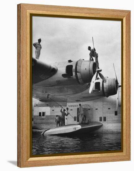 Pan Am Clipper Seaplane-George Strock-Framed Premier Image Canvas