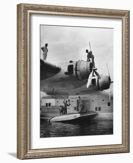 Pan Am Clipper Seaplane-George Strock-Framed Photographic Print