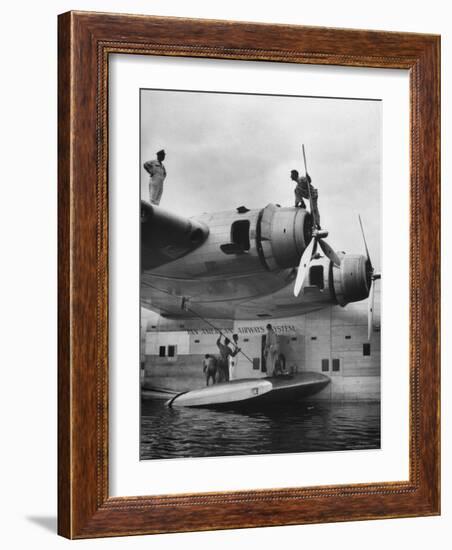 Pan Am Clipper Seaplane-George Strock-Framed Photographic Print