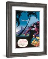 Pan Am, Fly to Glamorous Brazil c.1940s-M^ Von Arenburg-Framed Art Print