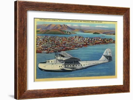 Pan American Airways "China Clipper" from Orient - San Francisco, CA-Lantern Press-Framed Art Print