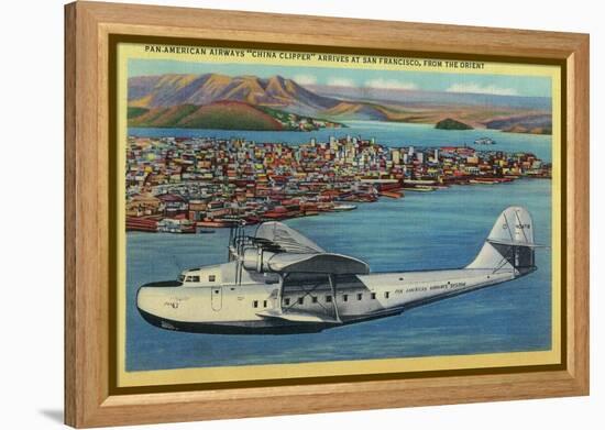 Pan American Airways "China Clipper" from Orient - San Francisco, CA-Lantern Press-Framed Stretched Canvas
