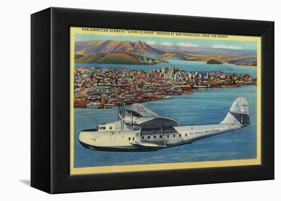 Pan American Airways "China Clipper" from Orient - San Francisco, CA-Lantern Press-Framed Stretched Canvas