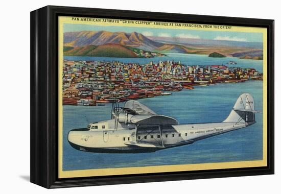 Pan American Airways "China Clipper" from Orient - San Francisco, CA-Lantern Press-Framed Stretched Canvas