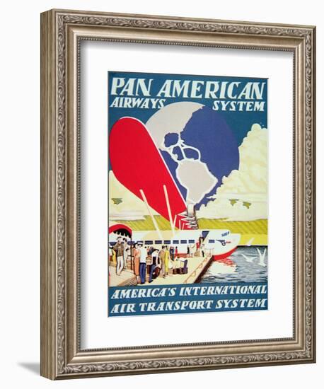 Pan American Airways System Poster, 1929-null-Framed Premium Giclee Print