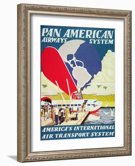 Pan American Airways System Poster, 1929-null-Framed Giclee Print