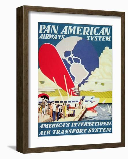 Pan American Airways System Poster, 1929-null-Framed Giclee Print