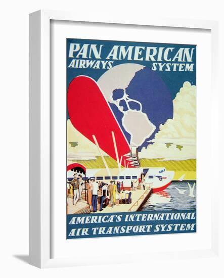 Pan American Airways System Poster, 1929-null-Framed Giclee Print