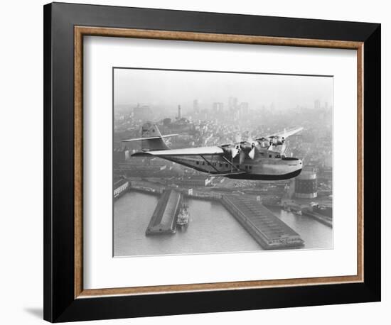 Pan American China Clipper and San Francisco Skyline Photograph No.1 - San Francisco, CA-Lantern Press-Framed Art Print