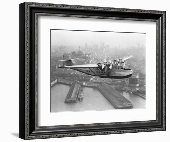 Pan American China Clipper and San Francisco Skyline Photograph No.1 - San Francisco, CA-Lantern Press-Framed Art Print