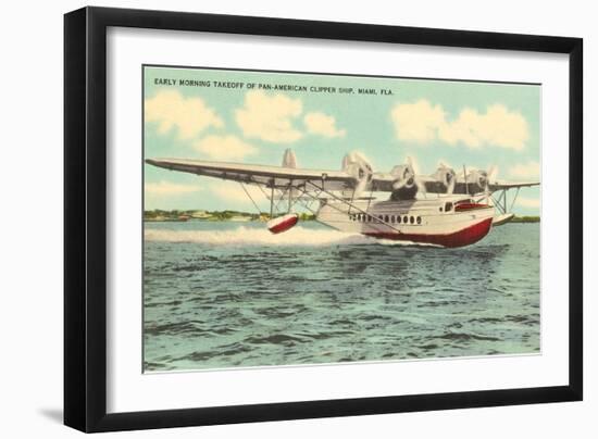 Pan-American Clipper Taking Off, Florida-null-Framed Art Print