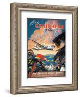 Pan American: Fly to the Caribbean by Clipper, c.1940s-M^ Von Arenburg-Framed Art Print