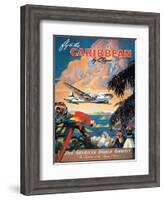 Pan American: Fly to the Caribbean by Clipper, c.1940s-M^ Von Arenburg-Framed Art Print