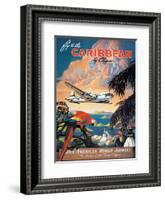 Pan American: Fly to the Caribbean by Clipper, c.1940s-M^ Von Arenburg-Framed Art Print