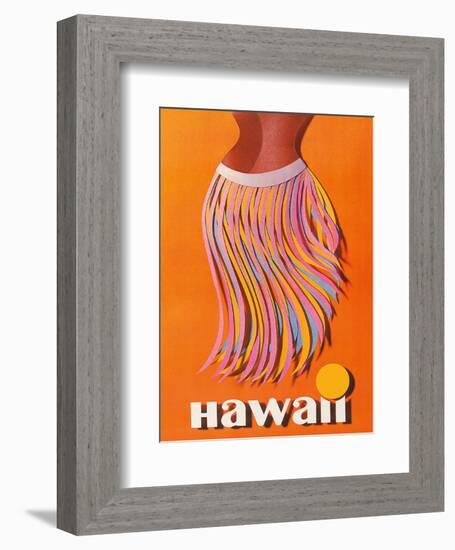 Pan American: Hawaii - Hula Skirt-null-Framed Art Print