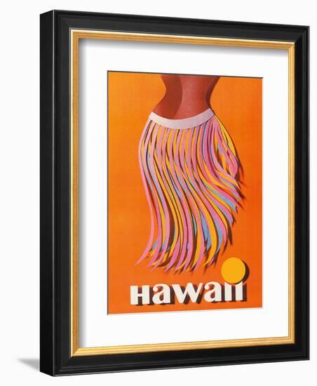 Pan American: Hawaii - Hula Skirt-null-Framed Art Print