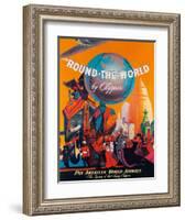Pan American: Round the World by Clipper, c.1949-M^ Von Arenburg-Framed Giclee Print