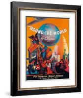 Pan American: Round the World by Clipper, c.1949-M^ Von Arenburg-Framed Giclee Print