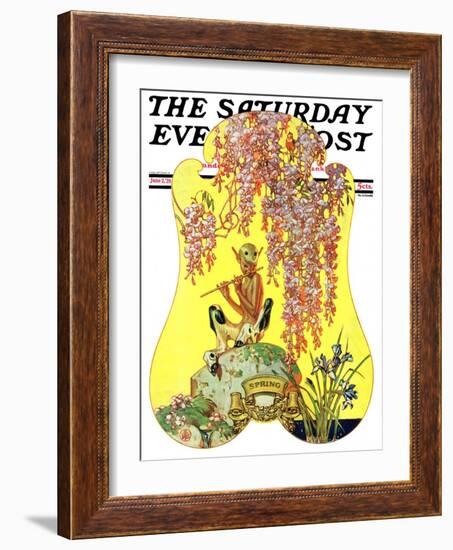 "Pan and His Pipes," Saturday Evening Post Cover, June 2, 1928-Joseph Christian Leyendecker-Framed Giclee Print