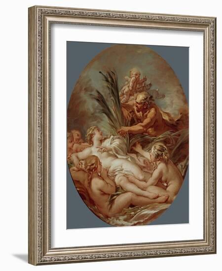 Pan And Nymph Syrinx-Francois Boucher-Framed Giclee Print