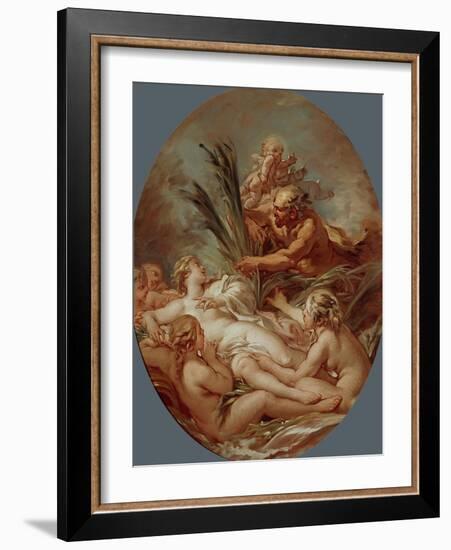 Pan And Nymph Syrinx-Francois Boucher-Framed Giclee Print
