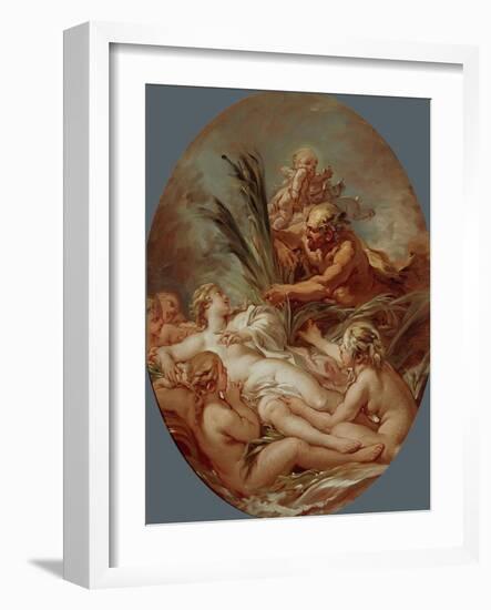 Pan And Nymph Syrinx-Francois Boucher-Framed Giclee Print