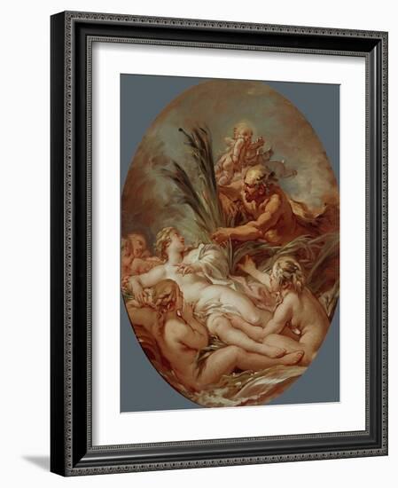 Pan And Nymph Syrinx-Francois Boucher-Framed Giclee Print