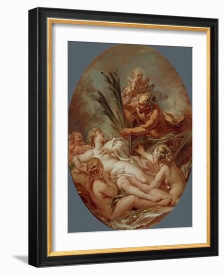 Pan And Nymph Syrinx-Francois Boucher-Framed Giclee Print