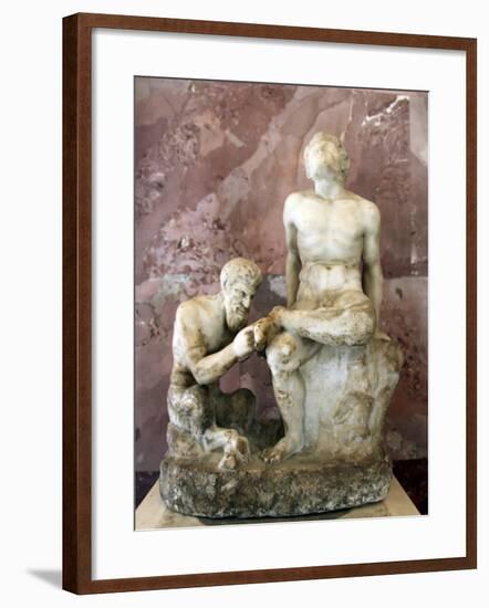 Pan and Satyr, Pan Removing a Splinter from a Satyr's Foot-null-Framed Photographic Print