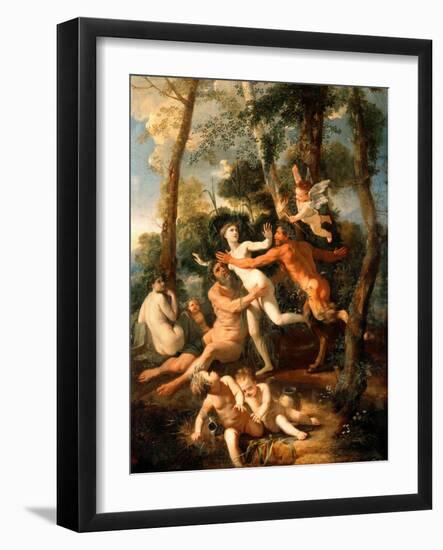 Pan and Syrinx, 1637 (Oil on Canvas)-Nicolas Poussin-Framed Giclee Print