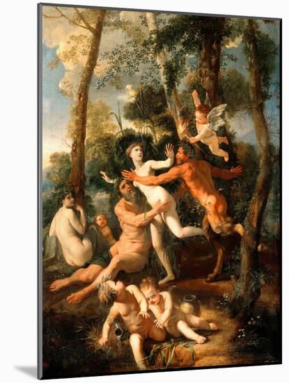 Pan and Syrinx, 1637 (Oil on Canvas)-Nicolas Poussin-Mounted Giclee Print