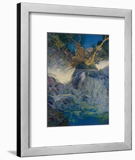 Pan by a Stream-Maxfield Parrish-Framed Photographic Print