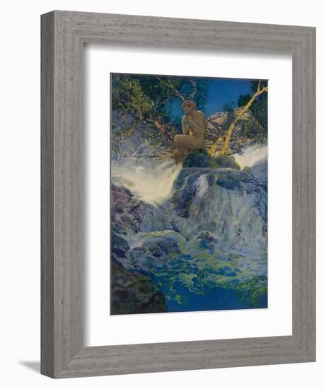 Pan by a Stream-Maxfield Parrish-Framed Photographic Print