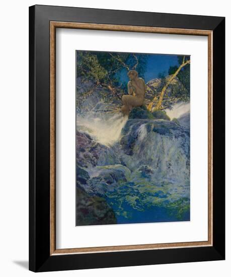 Pan by a Stream-Maxfield Parrish-Framed Photographic Print