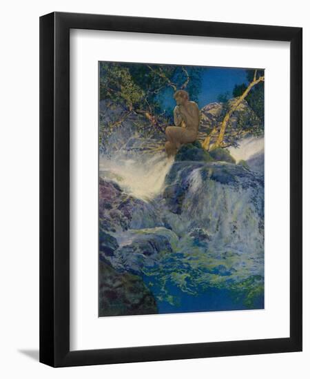 Pan by a Stream-Maxfield Parrish-Framed Photographic Print