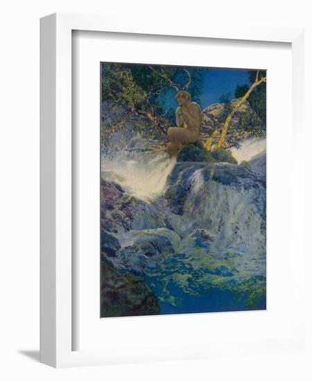 Pan by a Stream-Maxfield Parrish-Framed Photographic Print