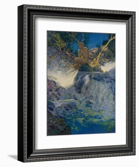 Pan by a Stream-Maxfield Parrish-Framed Photographic Print