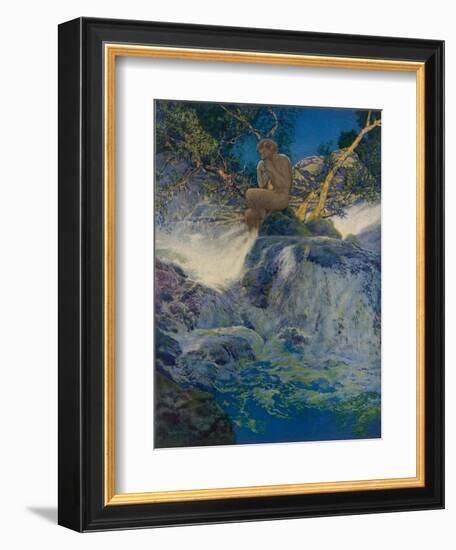 Pan by a Stream-Maxfield Parrish-Framed Photographic Print