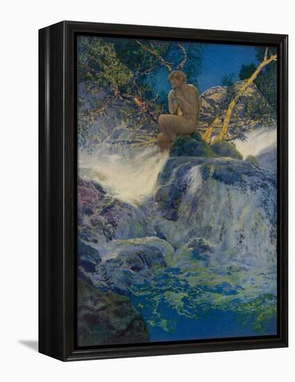 Pan by a Stream-Maxfield Parrish-Framed Premier Image Canvas