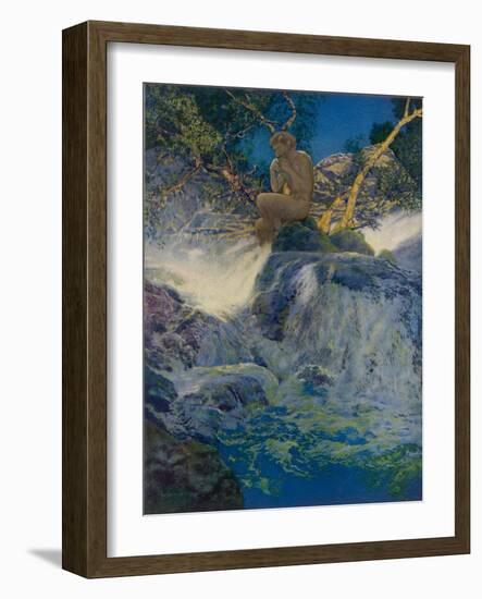 Pan by a Stream-Maxfield Parrish-Framed Photographic Print