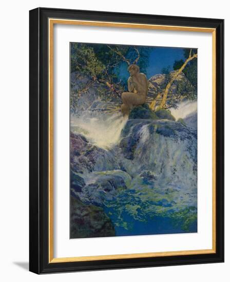 Pan by a Stream-Maxfield Parrish-Framed Photographic Print