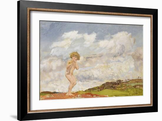 Pan, C.1916 (Tempera on Canvas)-Charles Sims-Framed Giclee Print