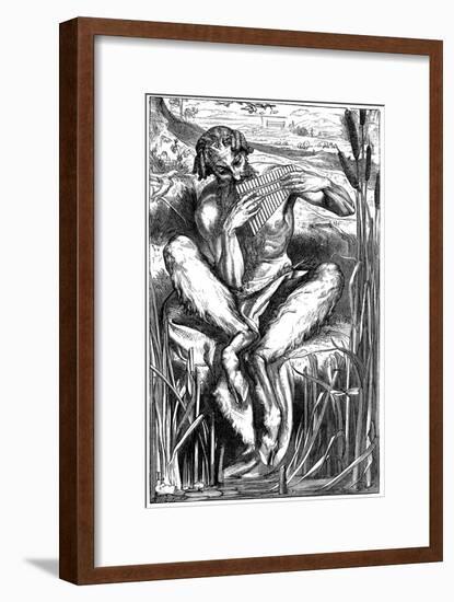 Pan Playing His Pipes, Wood Engraving, London, 1862-Frederic Leighton-Framed Giclee Print