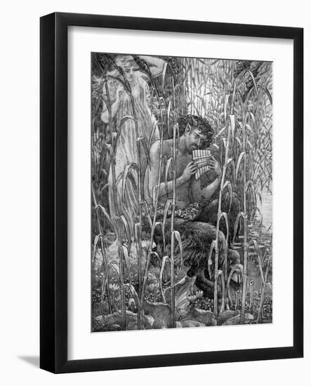 Pan plays his pipes-Walter Crane-Framed Giclee Print