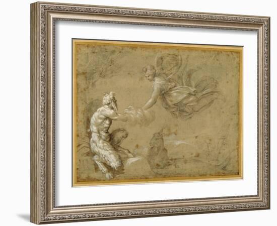 Pan Presenting the Wool to Diana-Annibale Carracci-Framed Giclee Print