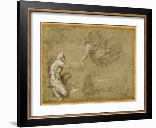 Pan Presenting the Wool to Diana-Annibale Carracci-Framed Giclee Print