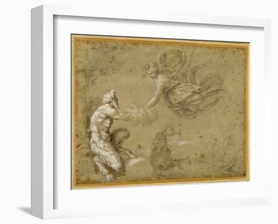 Pan Presenting the Wool to Diana-Annibale Carracci-Framed Giclee Print