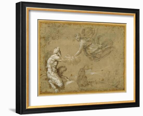 Pan Presenting the Wool to Diana-Annibale Carracci-Framed Giclee Print