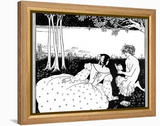 Pan Reading to a Woman by a Brook, 1898-Aubrey Beardsley-Framed Premier Image Canvas