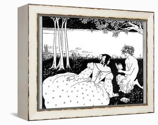 Pan Reading to a Woman by a Brook, 1898-Aubrey Beardsley-Framed Premier Image Canvas